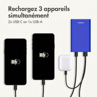imoshion Ultra Series Aluminium Batterie externe 20.000 mAh - Charge rapide jusqu'à 33 watts - Cobalt Blue