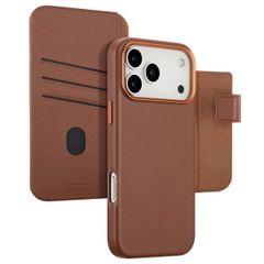 Accezz Étui de télephone portefeuille en cuir 2-en-1 avec MagSafe Apple iPhone 17 Pro Max - Sienna Brown