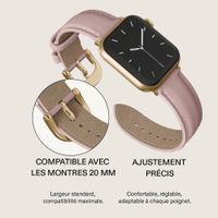 Burga Bracelet en cuir véritable  - Apple Watch | 44/45/46/49 mm / Connexion universelle 20 mm - Pillow Talk / Gold