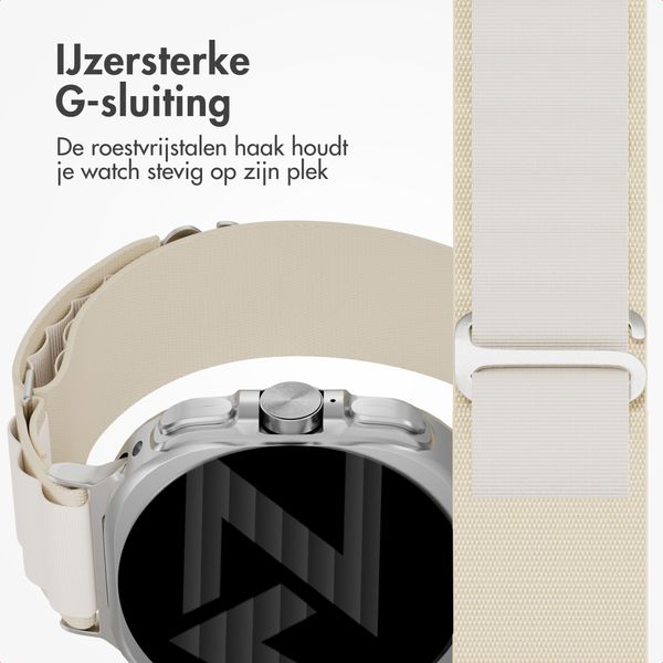 Accezz Bracelet en nylon Alpine Samsung Galaxy Watch Ultra 2 (2026) / Ultra (2024/2025) - Lumière stellaire