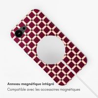 Selencia Coque arrière Vivid avec MagSafe Apple iPhone 17e / 16e - Check This Burgundy