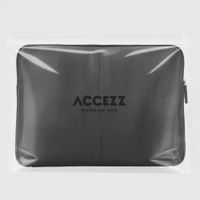 Accezz Pochette ordinateur Leather avec fermeture éclair 13-14 pouces - Noir