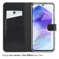 Selencia Étui portefeuille en cuir véritable Samsung Galaxy A26 - Noir