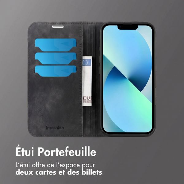 imoshion Étui de téléphone portefeuille Slim Apple iPhone 14 / 13 - Noir