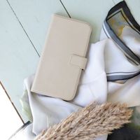 Selencia Étui portefeuille en cuir véritable Samsung Galaxy A72 - Greige