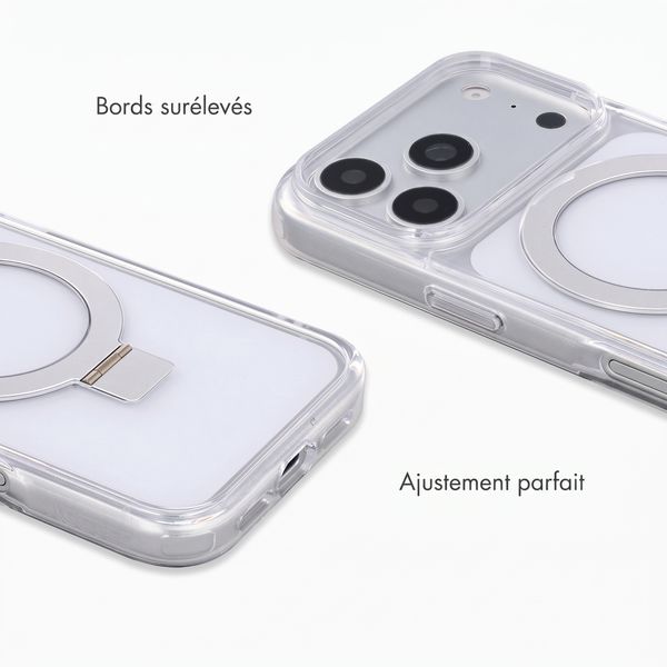 Accezz Coque Ring Stand avec MagSafe Apple iPhone 18 Pro / 17 Pro - Transparent