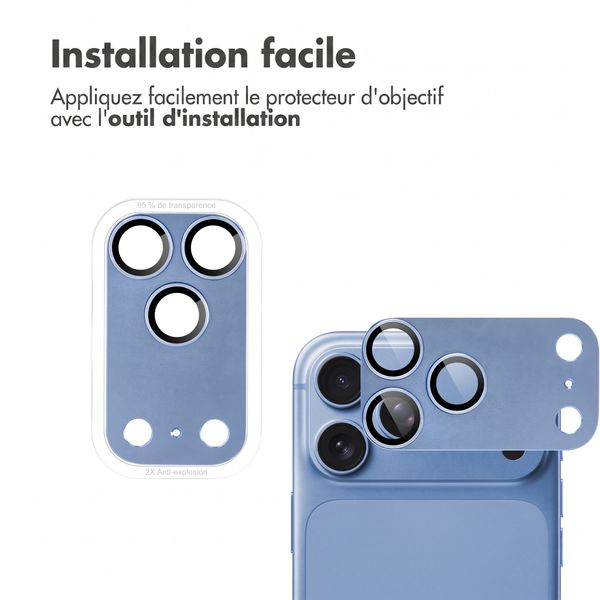 imoshion Protection Caméra en verre trempé 2 Pack pour l'Apple iPhone 18 Pro Max - Light Blue