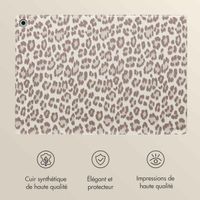 Selencia Coque tablette Sabi avec imprimé léopard Samsung Galaxy Tab A9 Plus - Soft Ivory