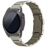 Accezz Bracelet en acier Titane mat  - Connexion Garmin 22 mm - Titanium