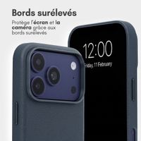Accezz Étui de télephone portefeuille en cuir 2-en-1 avec MagSafe Apple iPhone 18 Pro / 17 Pro - Nightfall Blue
