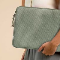 Selencia Pochette ordinateur Corduroy 15-16 pouces - Pistache Cream