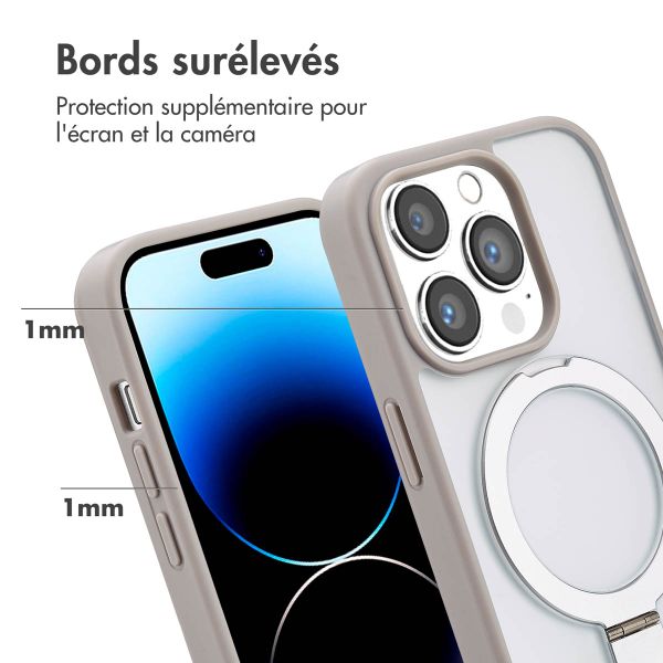 Accezz Coque Ring Stand avec MagSafe Apple iPhone 14 Pro - Gris