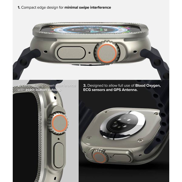 Ringke Bezel Styling + Protection d'écran Apple Watch Ultra - 49 mm - Knurling Titanium