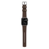 Nomad Bracelet moderne en cuir Apple Watch | 38/40/41/42 mm - Brown / Silver
