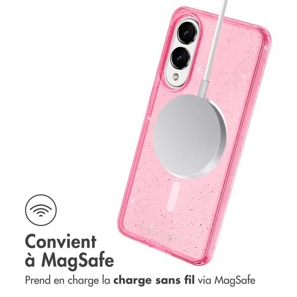 imoshion Coque Pailletée avec MagSafe Samsung Galaxy S25 Edge - Rose