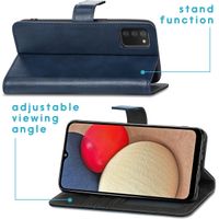 imoshion Étui de télephone portefeuille de luxe Samsung Galaxy A03s - Bleu foncé