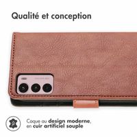 imoshion Étui de télephone portefeuille de luxe Motorola Moto G42 - Marron
