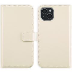 Selencia Étui portefeuille en cuir véritable Apple iPhone 15 - Greige