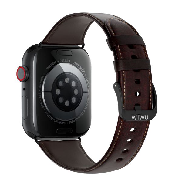 WiWu Bracelet vintage en cuir Apple Watch | 38/40/41/42 mm - Marron