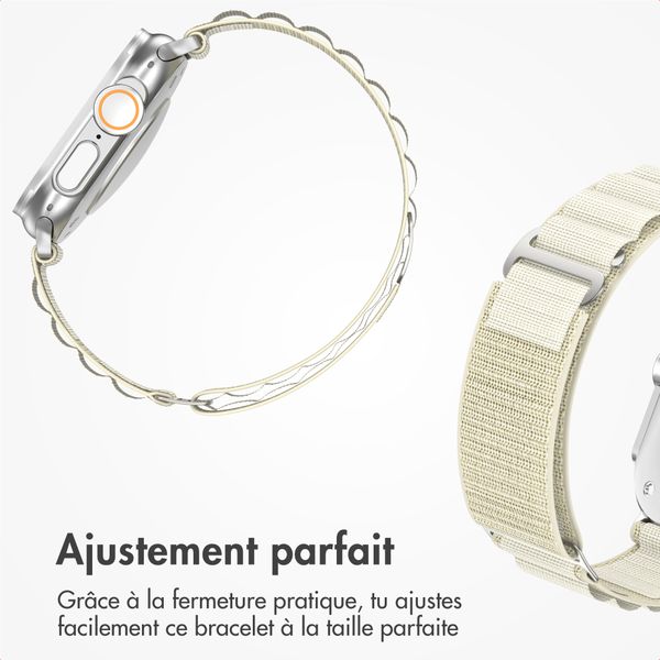 Accezz Bracelet en nylon Alpine Apple Watch | 44/45/46/49 mm - Lumière stellaire