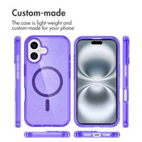 imoshion Coque Pailletée avec MagSafe Apple iPhone 16 - Paillettes Violet