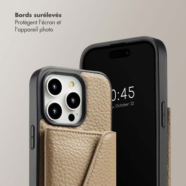 Selencia Coque de télephone Sera avec cordon et porte-cartes enveloppe Apple iPhone 14 Pro - Taupe