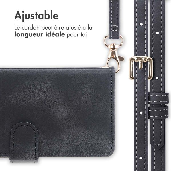 imoshion Etui de télephone portefeuille avec cordon Samsung Galaxy S25 / S24 - Noir