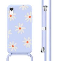 imoshion Coque design en silicone avec cordon Apple iPhone Xr - Lila Flower Distance