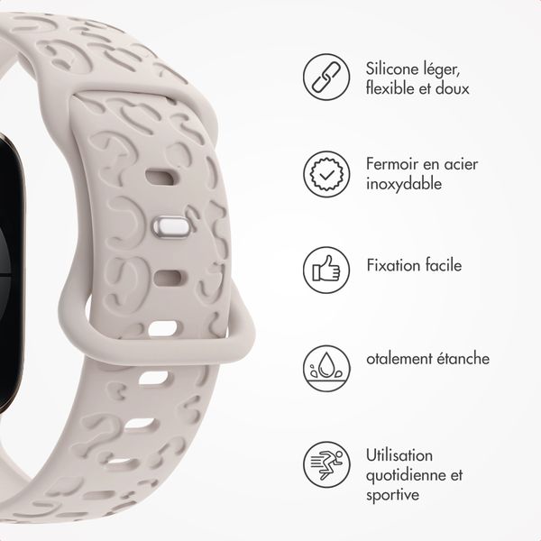 imoshion Bracelet en silicone imprimé léopard Apple Watch | 38/40/41/42 mm - Lumière stellaire