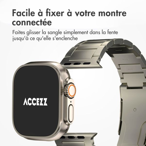 Accezz Bracelet en acier Titane mat Apple Watch | 44/45/46/49 mm - Titanium