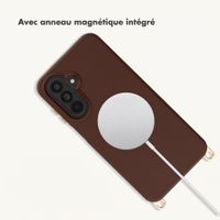 Selencia Coque arrière Rivièra avec MagSafe avec crochets amovibles Samsung Galaxy A17 (5G) / (4G) - Choco Brown