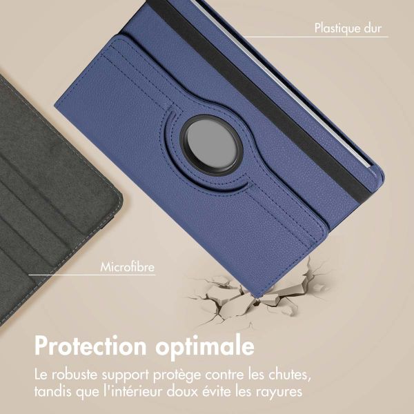 imoshion Coque tablette rotatif à 360° Samsung Galaxy Tab S10 Ultra / Tab S9 Ultra - Bleu foncé