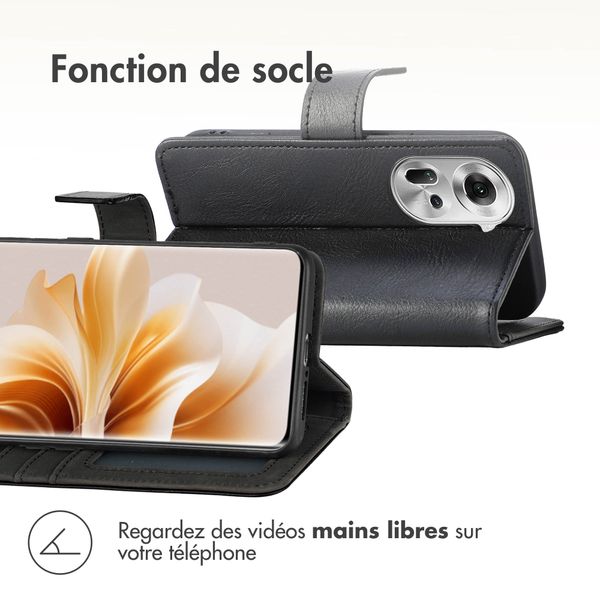 imoshion Étui de télephone portefeuille de luxe Oppo Reno 11 - Noir