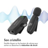 imoshion MultiMic Pack Duo Microphone avec Boîtier de Charge - Microphone à Cravate - Sans fil - 3,5 mm AUX / USB-C / Lightning
