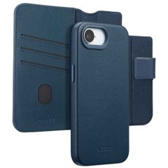 Accezz Étui de télephone portefeuille en cuir 2-en-1 avec MagSafe Apple iPhone 17e / 16e - Nightfall Blue