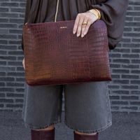 Selencia Pochette ordinateur Croco 14 pouces - Burgundy