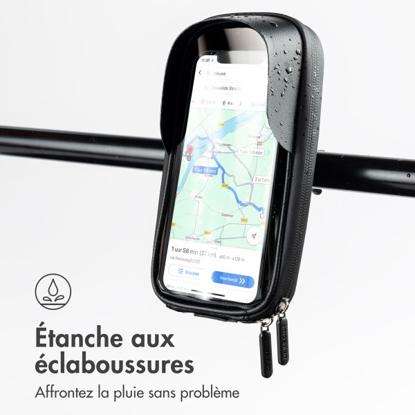 imoshion Support de téléphone pour vélo avec visière pare-soleil - Résistant aux éclaboussures - Universel - Noir