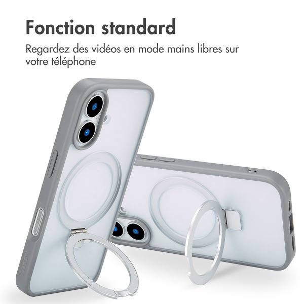 Accezz Coque Ring Stand avec MagSafe Apple iPhone 16 - Gris