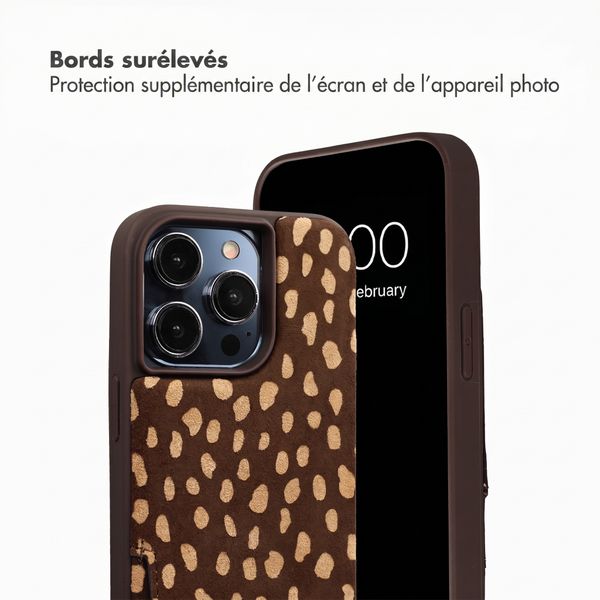 Selencia Nova coque arrière en cuir véritable avec porte-cartes Apple iPhone 13 Pro - Fawn Chic