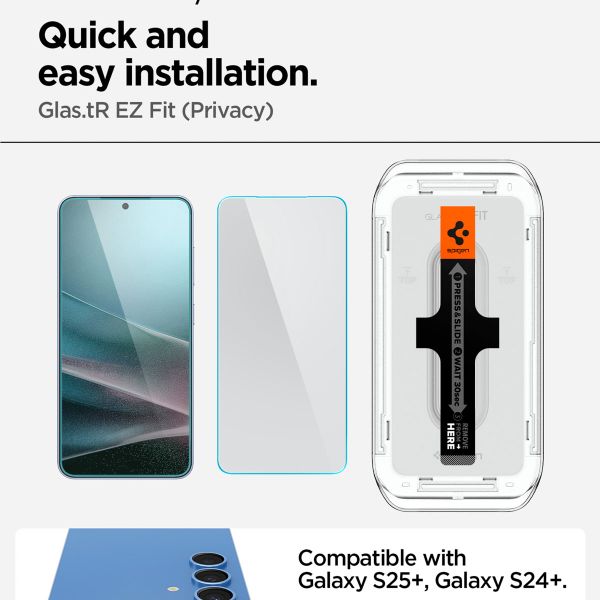 Spigen Protection d'écran en verre trempé GLAStR Privacy Applicator - lot de 2 Samsung Galaxy S24 Plus / S25 Plus