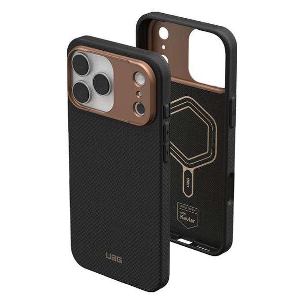 UAG Coque arrière Fibr Armr MagSafe Kevlar Apple iPhone 17 Pro - Graphite / Bronze