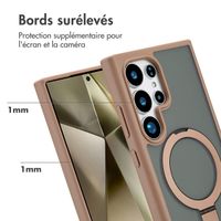 Accezz Coque Ring Stand avec MagSafe Samsung Galaxy S24 Ultra - Marron