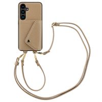 Selencia Coque de télephone Sera avec cordon et porte-cartes enveloppe Samsung Galaxy S24 - Taupe