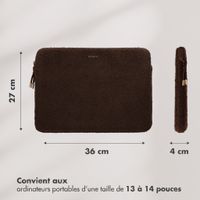 Selencia Housse laptop teddy 13-14 pouces - Choco Brown