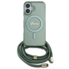 Guess Coque MagSafe IML avec crossbody cord Apple iPhone 16 - Vert