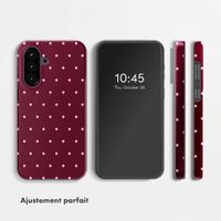 Selencia Coque arrière Vivid Samsung Galaxy A57 (5G) - Happy Dots Burgundy