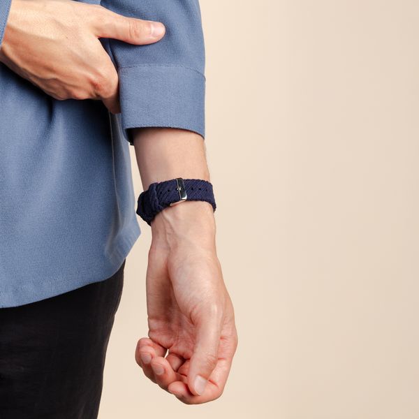 imoshion Bracelet en velours côtelé Apple Watch | 38/40/41/42 mm - Bleu foncé