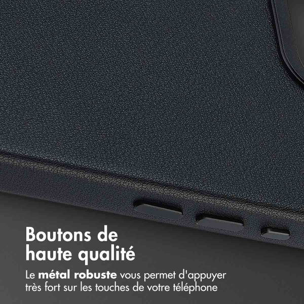Accezz Coque arrière en cuir avec MagSafe Apple iPhone 17e / 16e - Onyx Black