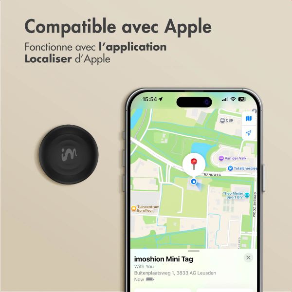 imoshion Wireless Tag - Tracker Bluetooth pour iOS - 2 pack - Noir