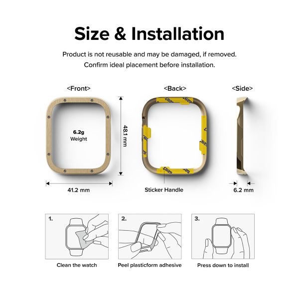 Ringke Style de lunette Apple Watch 7 / 8 / 9 - 45 mm - Hairline Bolts Gold